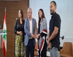 بلدية صيدا تكرم الصحافية الفلسطينية بليستيا العقاد التي روت حكاية معاناة اهالي غزة