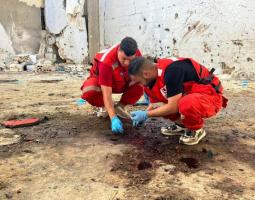 صور للمكان الذي استهدفته اسرائيل في مخيم عين الحلوة