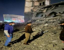 الدكتور بسام حمود تفقد مكان الاعتداء على مركز "الجماعة" في صيدا