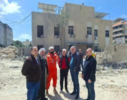 حجازي ووفد بلدية صيدا تفقدوا  اضرار  "مجمع الزهراء" والمنشآت المجاورة : صيدا تقف موحدة امام هذا العدوان