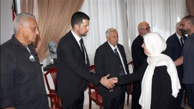 الحريري قدمت بإسم الرئيس سعد الحريري التعازي لرئيس بلدية بقسطا ابراهيم مزهر بوفاة عمه