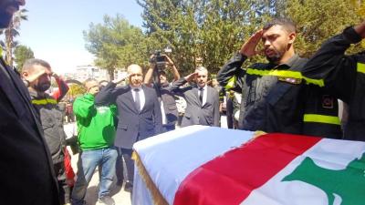 صيدا تشيّع شهيد الدفاع المدني  فهمي الشامي في موكب مهيب