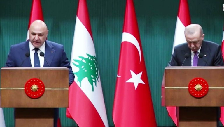 أردوغان يبدي أمام عون رغبة تركيا بالانضمام إلى "قوة تضمن استقرار لبنان"