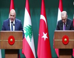 أردوغان يبدي أمام عون رغبة تركيا بالانضمام إلى "قوة تضمن استقرار لبنان"